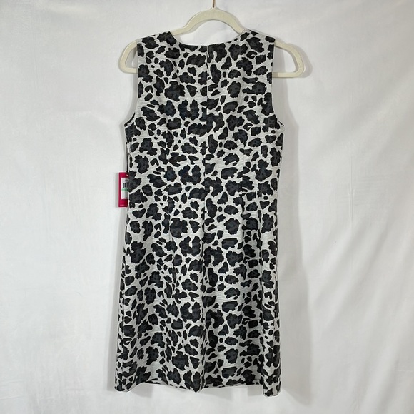 Vince Camuto Dress Leopard Print 8 NWT Gray Black Knit - Picture 2 of 10
